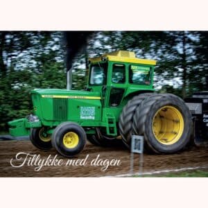 Billede af traktor med tillykke med dagen skrift