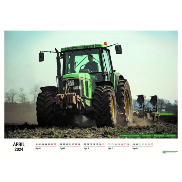 John Deere på mark, kalender 2024