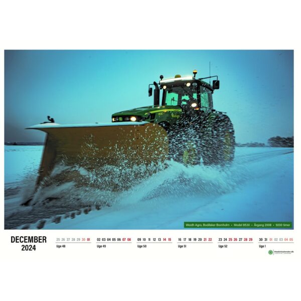 John Deere i sne, kalender 2024